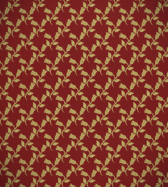 istock Retro textile with golden flowers 155980129