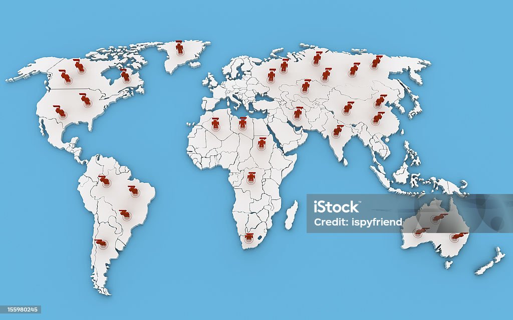 Social Network Globe - Navigational Equipment Stock Photo
