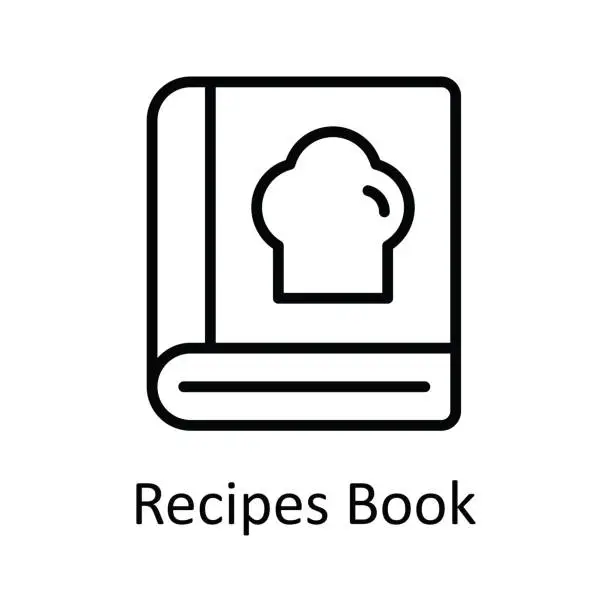 Vector illustration of Recipes Book Vector outline Icon Design illustration. Food and drinks Symbol on White background EPS 10 File