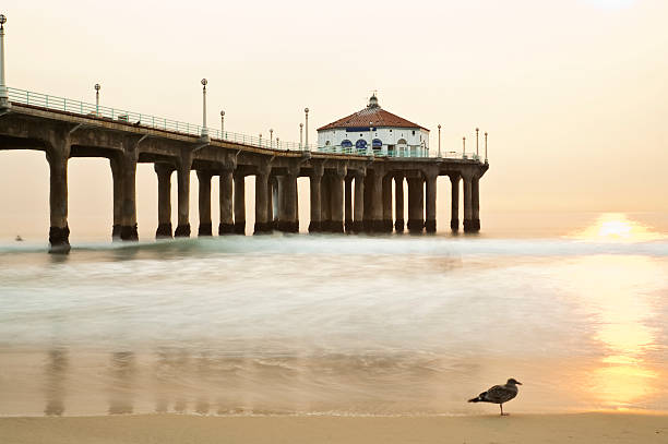 istock Manhattan Beach Pier Smokey Skies Sunset 155982677