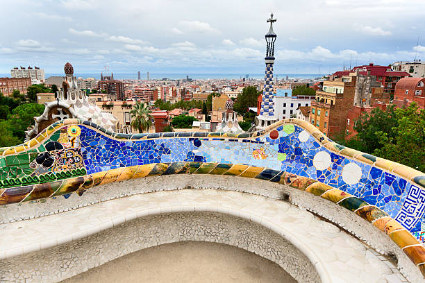 istock The bench by Gaudi in Parc Guell. Barcelona. 155983389