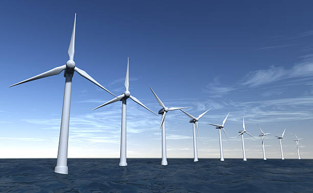 istock Seascape of offshore wind turbines 155985601