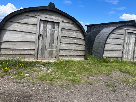 Boat huts on Holy Island (Lindisfarne)