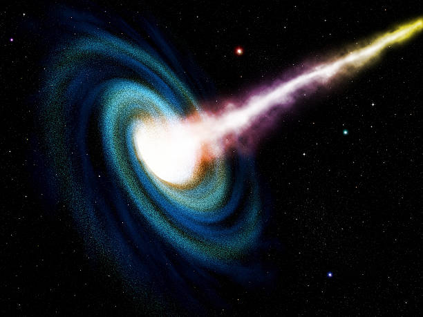 istock Black hole in space with light and blue and green tones 155992272