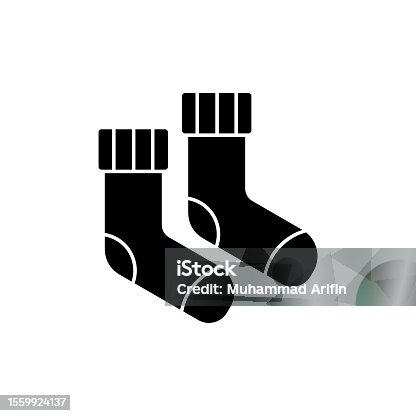 istock Socks Glyph Icon - Autumn Season Icon Vector Illustration Design 1559924137