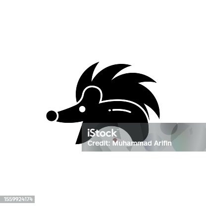 istock Hedgehog Glyph Icon - Autumn Season Icon Vector Illustration Design 1559924174