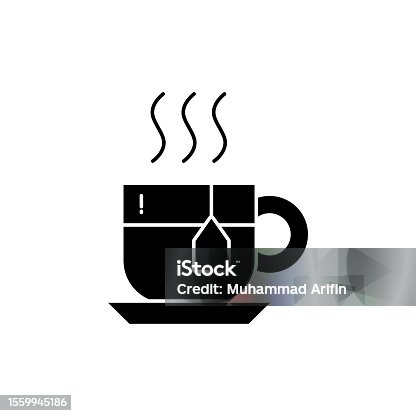 istock Hot Tea Glyph Icon - Autumn Season Icon Vector Illustration Design 1559945186
