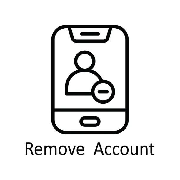 Vector illustration of Remove  Account Vector  outline Icon Design illustration. Online streaming Symbol on White background EPS 10 File