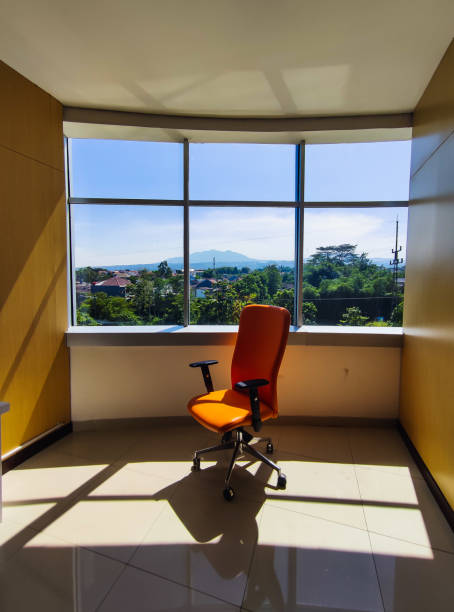 Office with chair and view