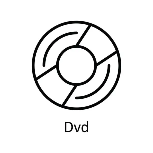 Vector illustration of Dvd Vector  outline Icon Design illustration. Online streaming Symbol on White background EPS 10 File