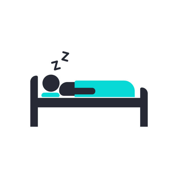 眠っている人のベクター画像シルエットアイコンのイラスト。睡眠シルエットアイコン。 - hotel bed silhouette travel点のイラスト素材／クリップアート素材／マンガ素材／アイコン素材