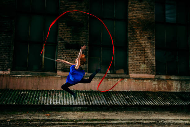 istock Grunge Rhythmic Gymnastics - Ribbon Dance 155999359