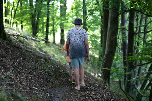 istock Young Boys walking in the forest 1560009912