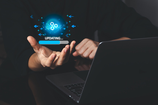 Os Upgrade Process Operating System Upgrade Concept Installation App And Software Update ...