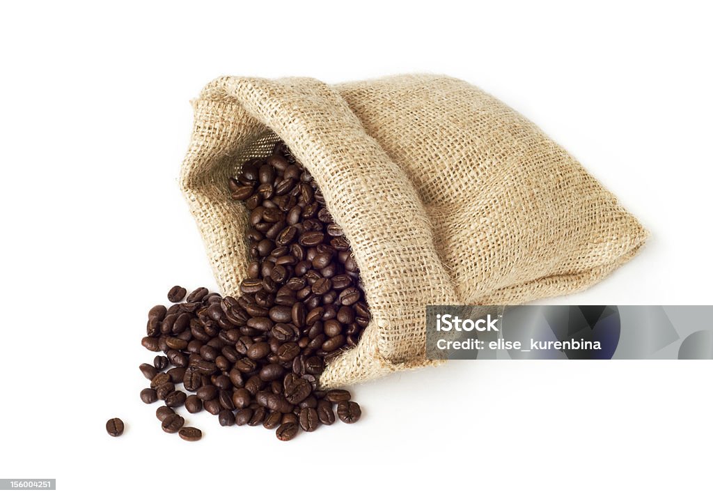 Sack Kaffeebohnen - Lizenzfrei Ballaststoff Stock-Foto