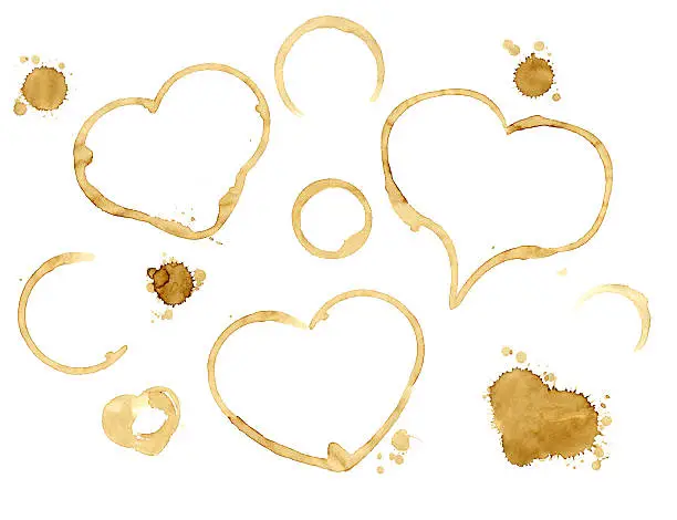 Photo of Hearts from coffee drops