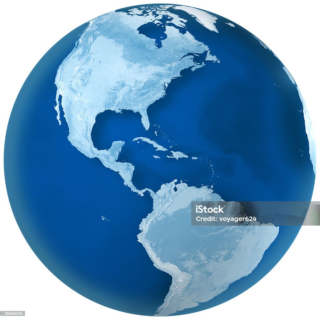 Blue Earth Nord e Sud America - Foto stock royalty-free di America del Nord