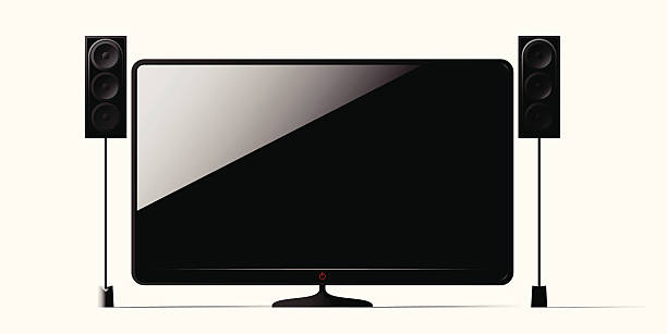 Telewizor ekranie – artystyczna grafika wektorowa