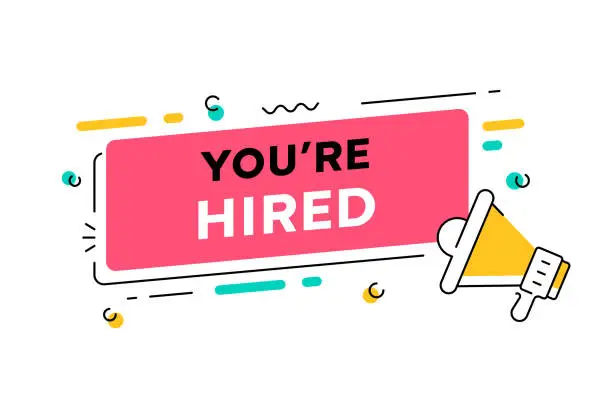 Vector illustration of 'You Are Hired' Web Banner Template