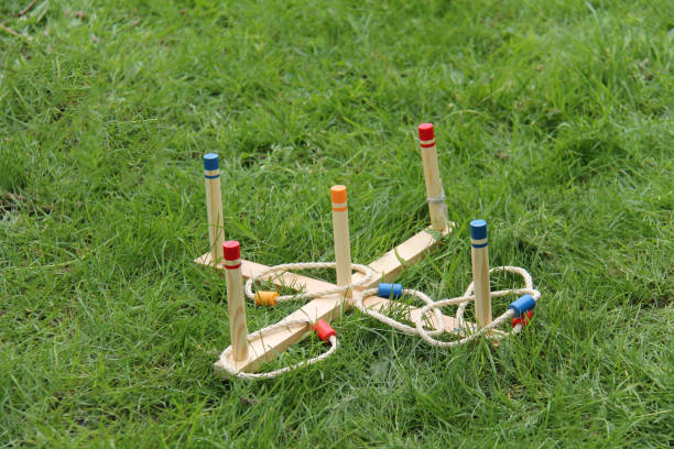 Wooden Game of Hoopla. stock photo