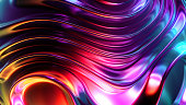 Abstract wavy liquid background. Modern iridescent colours