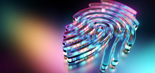 Fingerprint authentication: Biometric safety concept. Modern futuristic technology background. CGI 3D render.
