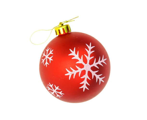 istock Red Christmas ball isolated on white background, 1560154282