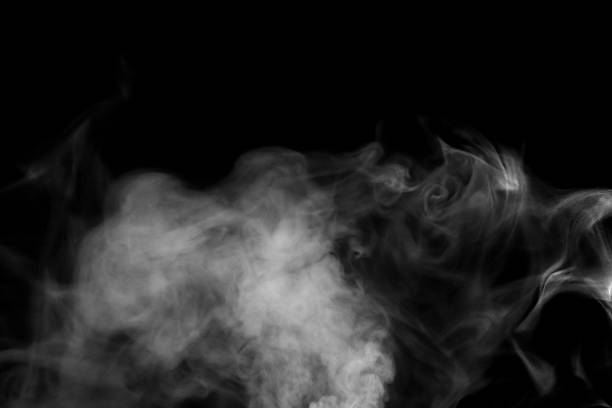 istock Abstract steam smoke isolated on white background. 1560189532