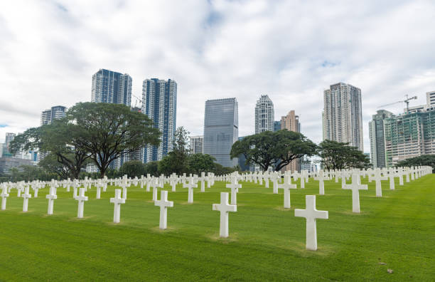 The American Battle Monuments Commission. Manila American Cemetery and Memorial. Landscape. Philippines Manila, Philippines - February 3, 2018: The American Battle Monuments Commission. Manila American Cemetery and Memorial. Landscape. Philippines taguig stock pictures, royalty-free photos & images