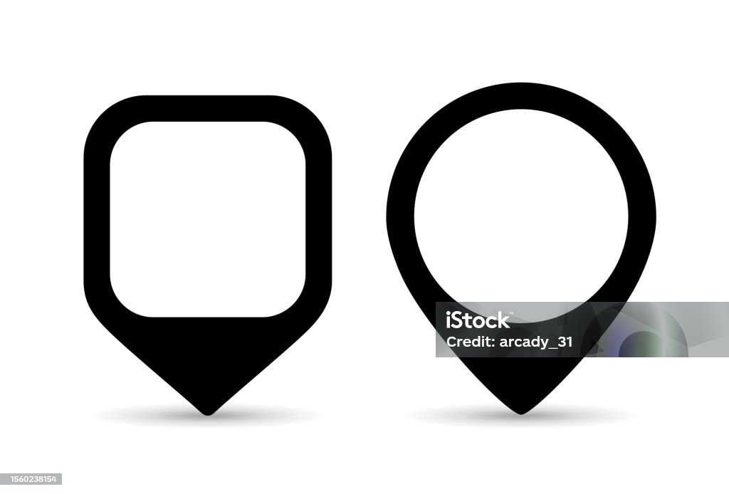 Map Button Image Map Pin Buttons Location Pointers On White Background Stock ...