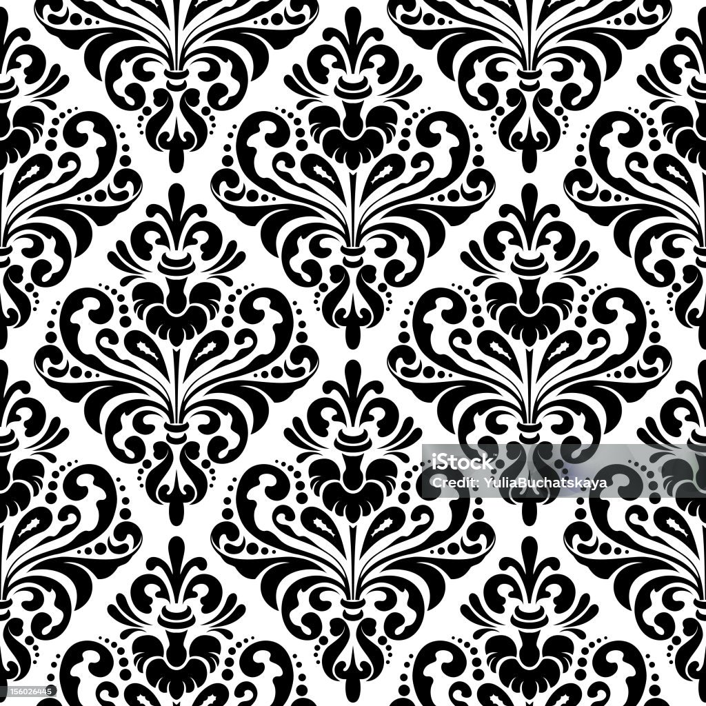 Бесшовные Damask Wallpaper - Векторная графика Векторная графика роялти-фри