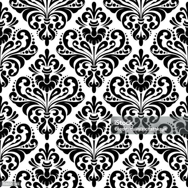 Бесшовные Damask Wallpaper — стоковая векторная графика и другие изображения на тему Векторная графика - Векторная графика, Без людей, Без усилий