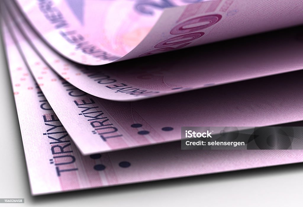 Lira turca Close-Up - Foto de stock de Bolsa de valores e ações royalty-free