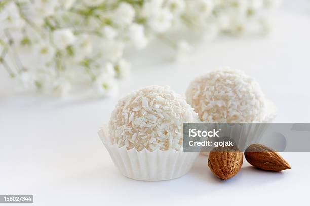 White Coconut Truffles Stock Photo - Download Image Now - Almond, Candy, Chocolate
