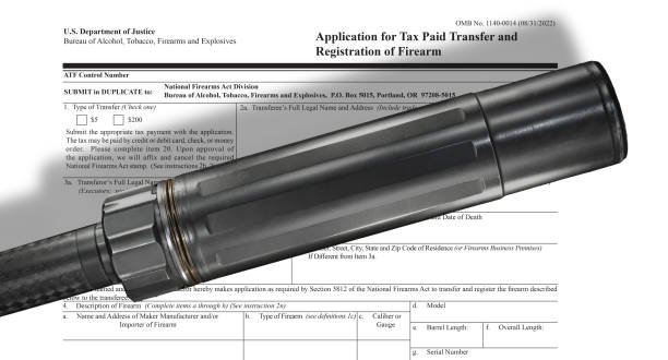 Public domain DOJ form in the shadow of a silencer