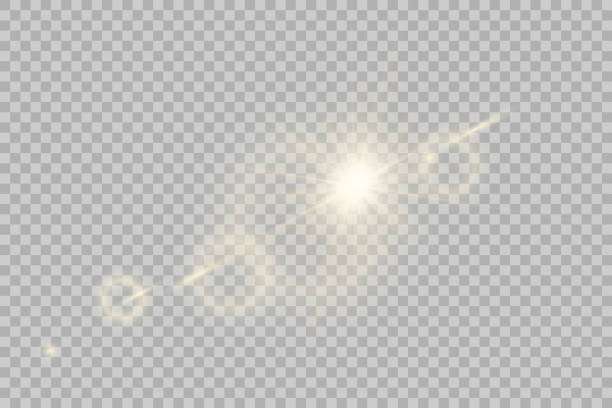 Lens sunlight light effect on transparent. Stock vector illustration. Available as PNG. Lens flare sunlight light effect on transparent. Stock vector illustration. Available as PNG. beam of light png stock illustrations
