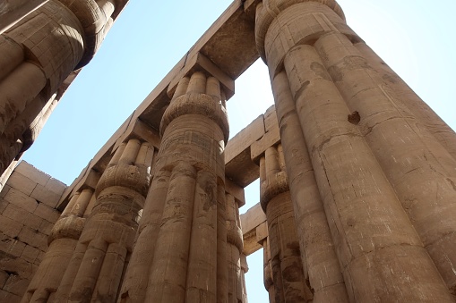 column in sobek temple, kom ombo, egypt