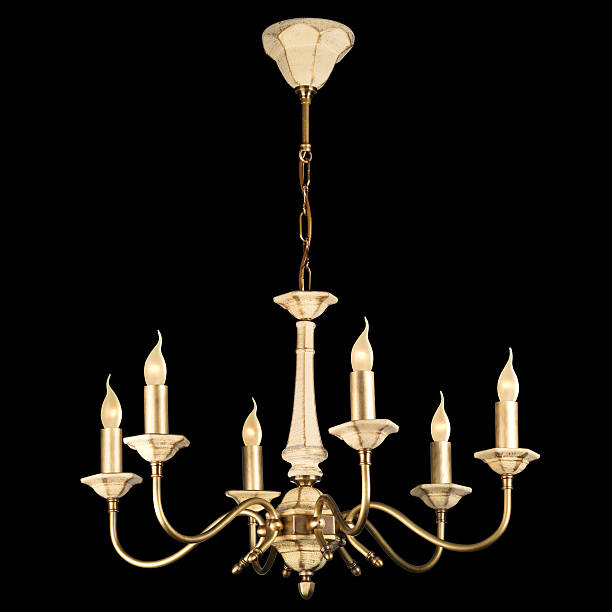 istock Vintage chandelier on black 156033950