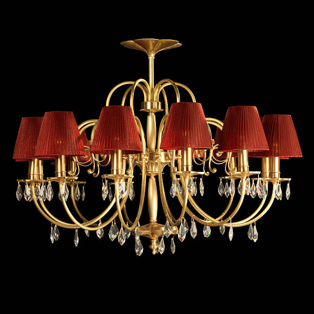 istock Vintage chandelier on black 156034552