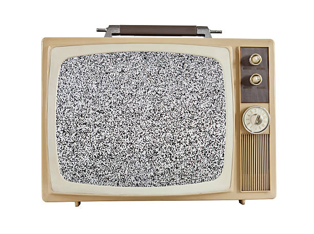 istock Vintage 1960's Portable Television with Static Screen 156039186