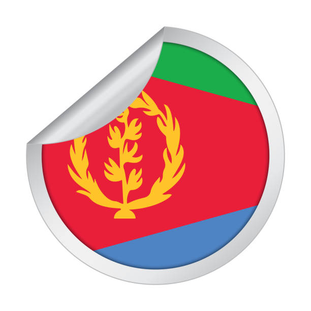Mappa di contorno e bandiera di Eritrea Foto stock