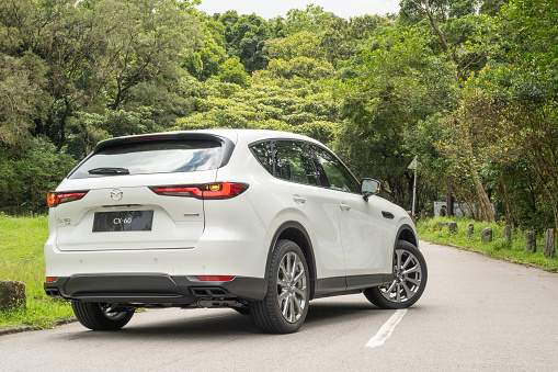 Hong Kong, China June 20, 2023 : Mazda CX-60 SUV 2023 Test Drive Day June 20, 2023 in Hong Kong.