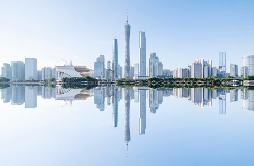 Architectural Scenery of the Urban Skyline in Guangzhou Financial District