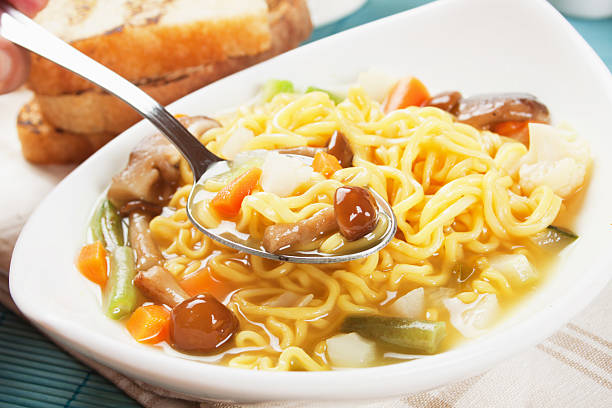 istock Noodle soup with mushrooms and vegetables 156042841