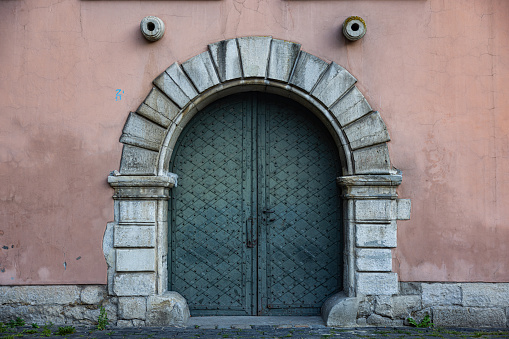 Closeup of ancient door in Lviv
