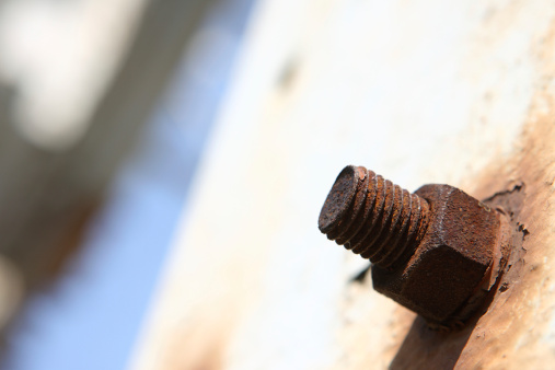Rusty screw and nut