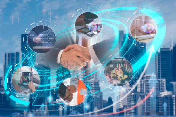 istock investment concept, Global business structure of networking. Analysis and data exchange customer connection, Customer service, Teamwork, Strategy, Technology and social network 1560456050