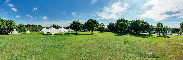 Camping Grassland in Summer Park