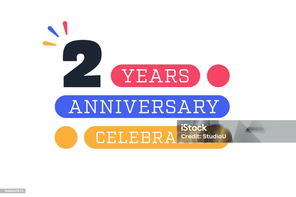 Two Years Text Two Years Anniversary Logo Template 2 Years Celebration Badge Label ...