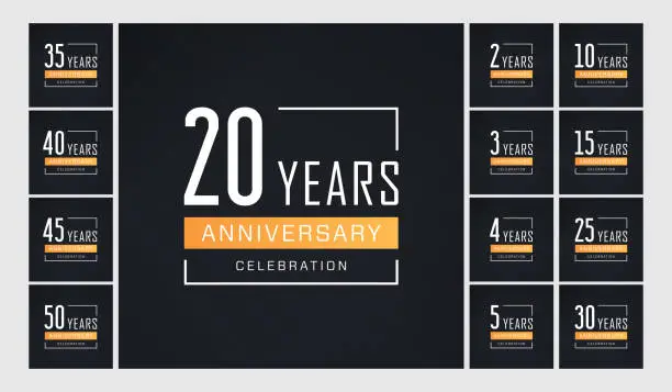 Vector illustration of Anniversary Celebration Logo, Icon Design